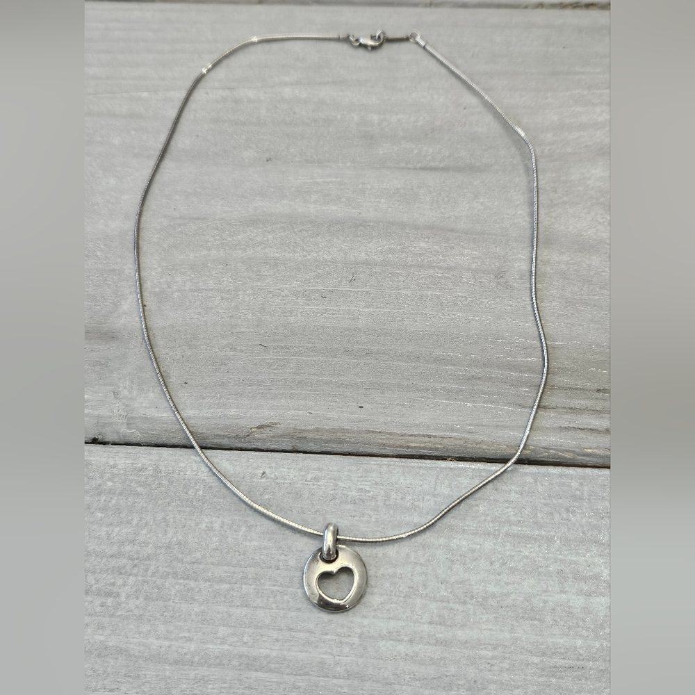 Tiffany & Co Heart Stencil Pendant and Choker Necklace Sterling